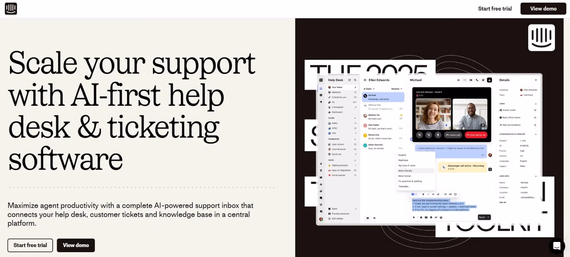 intercom help desk ticketing software