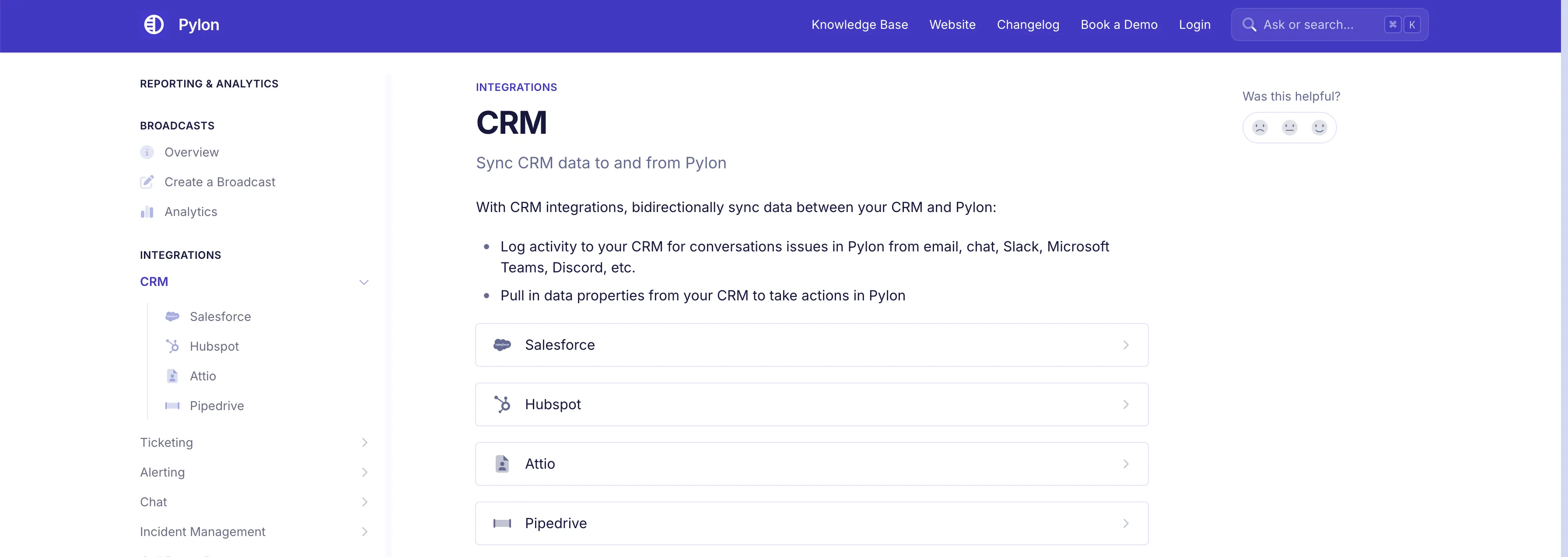 pylon crm integrations