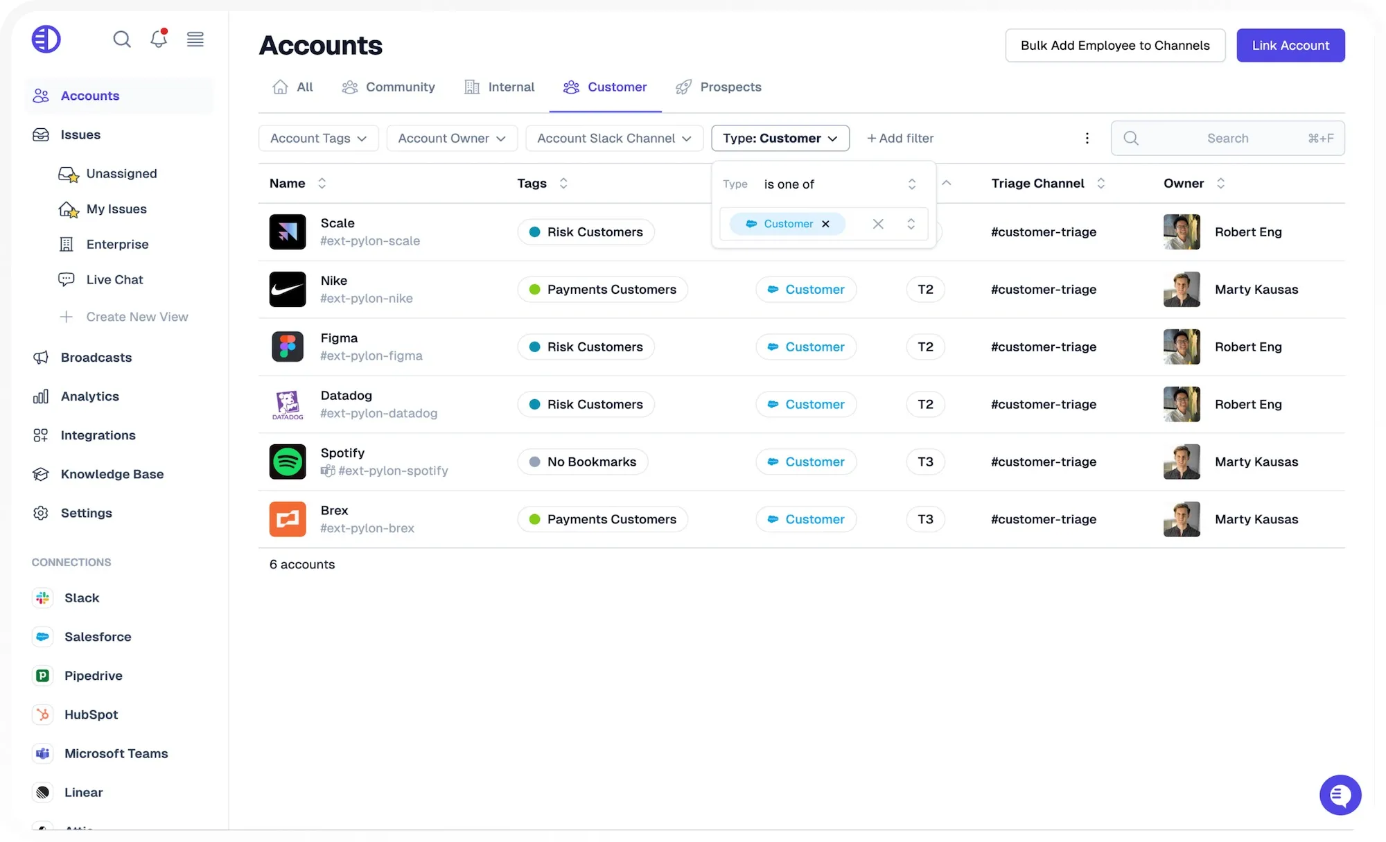 pylon accounts view