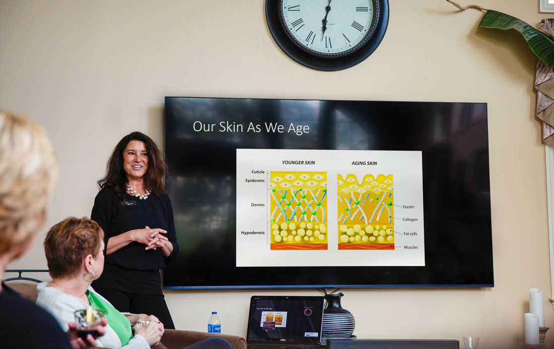 Dr. Samantha Wesner Giving a Skin Lecture at Rajeunir Esthetique