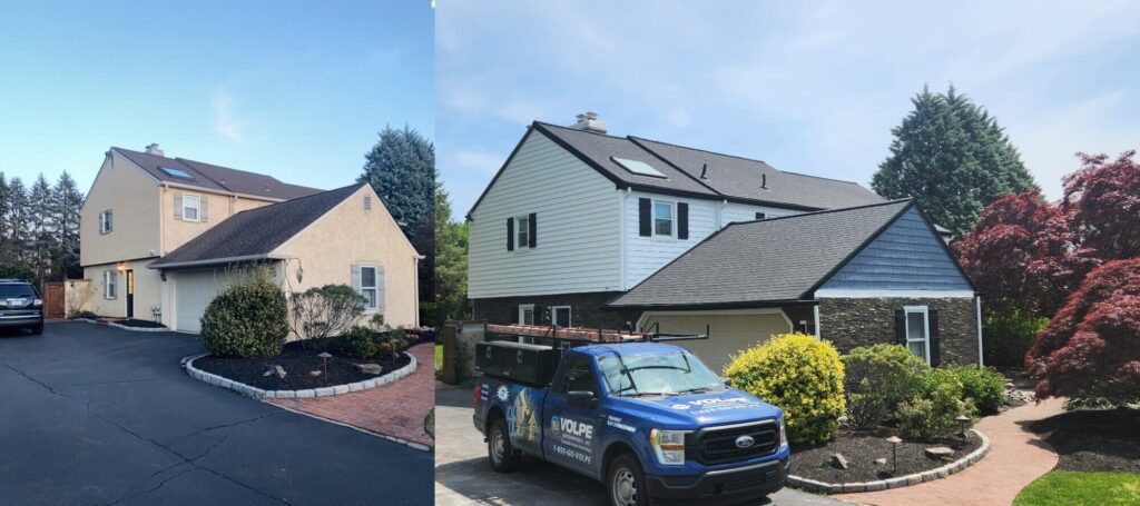 stucco failure before and after