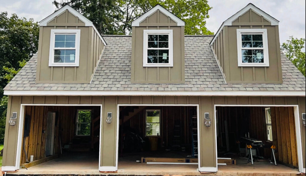 James Hardie Board and Batten installed on a garage