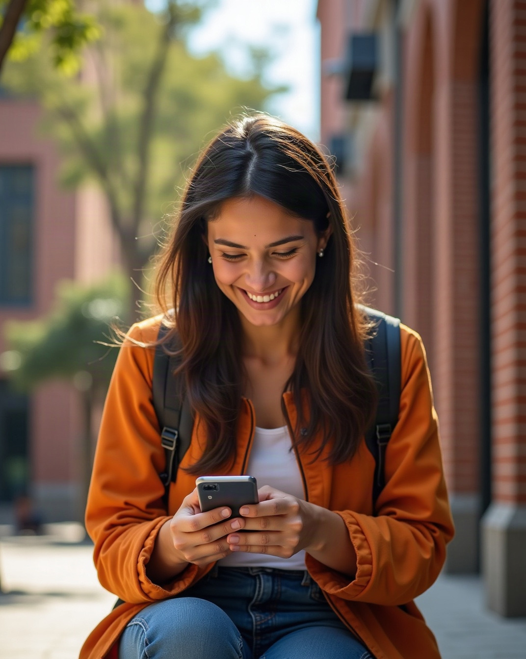 Clienta resolviendo su solicitud por WhatsApp desde el teléfono