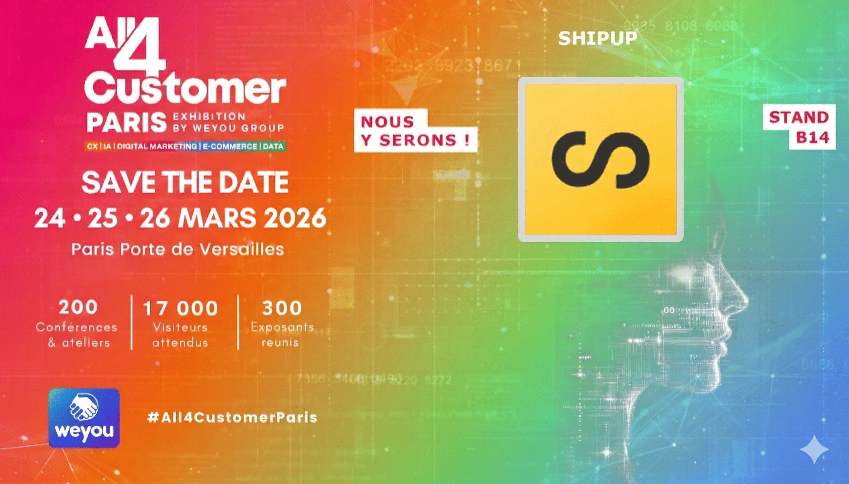 Venez rencontrer Shipup chez All4Customer pour rendre le post-achat plus simple, plus rentable et au service de la croissance internationale des marques.