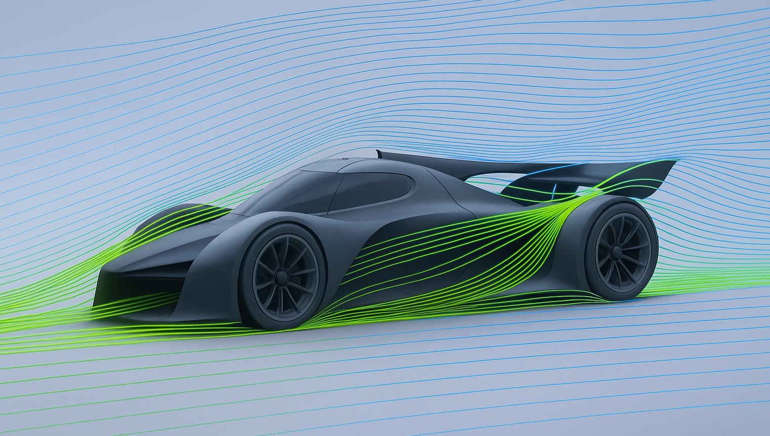 CFD simulation visualization with flow streamlines and temperature gradients illustrating fluid dynamics analysis.