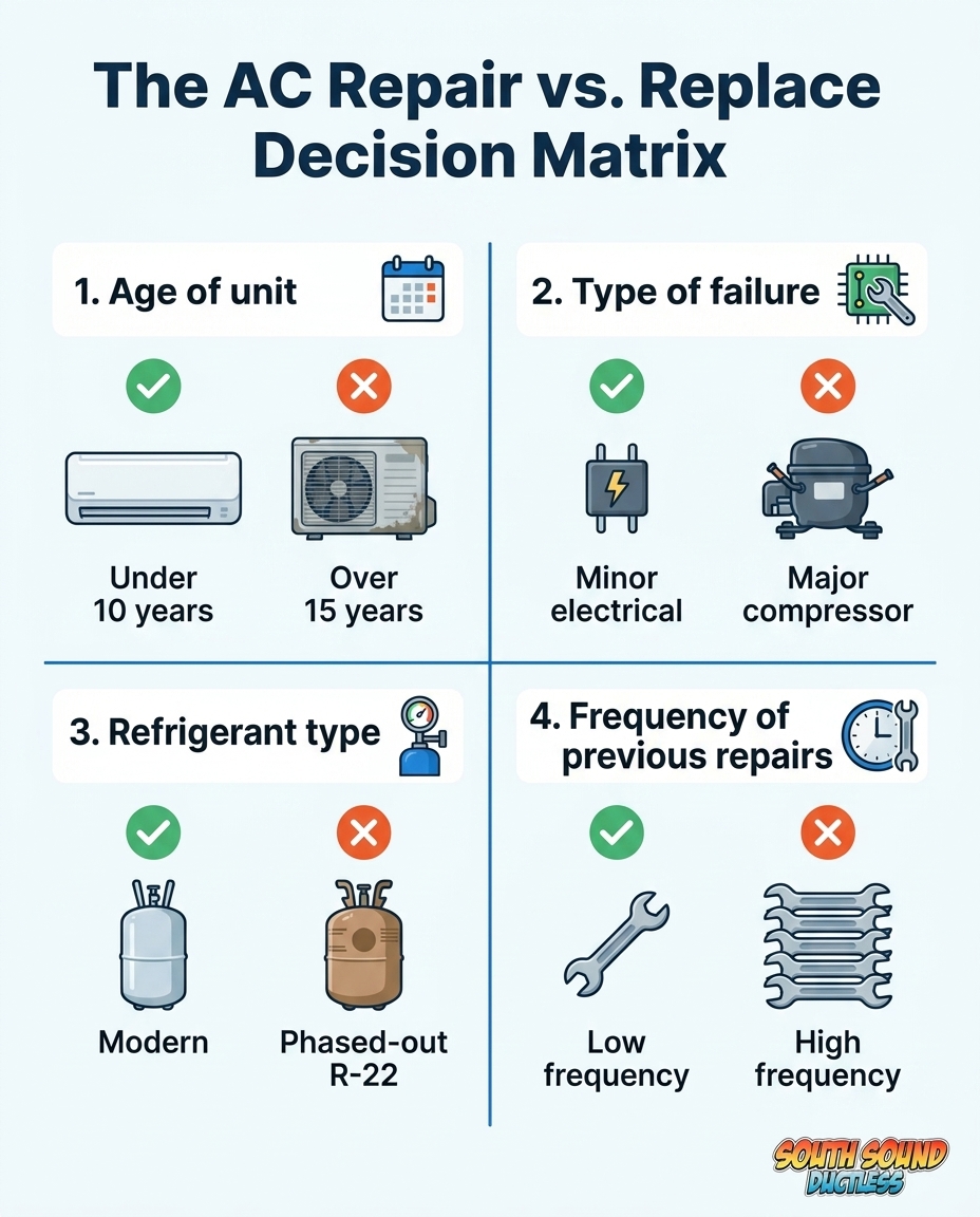 The AC Repair vs. Replace Decision Matrix