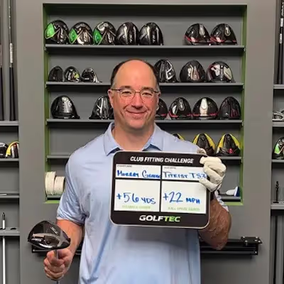 Titleist TS2 club fitting at GOLFTEC helped student improve his distance off the tee
