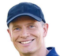 Man is happy about his golf round