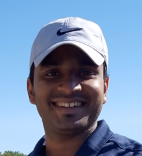 Golfer Headshot from on course golf lesson.