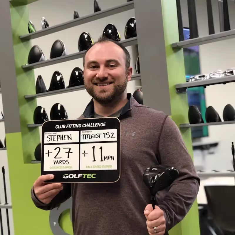 Titleist TS2 club fitting at GOLFTEC boosts Stephen's yardage