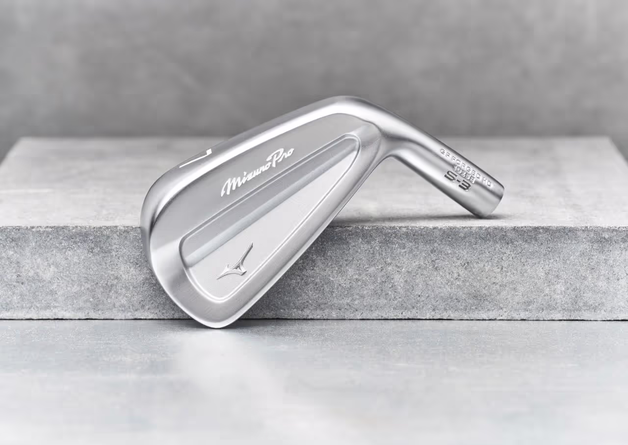 Close-up of the back of the Mizuno PRO S-3 iron clubhead. 