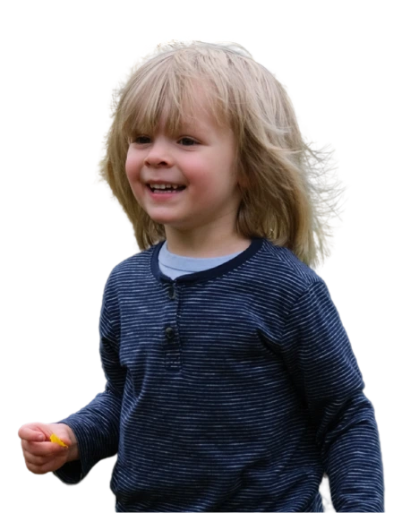 Homeschool child excited to be learning outside