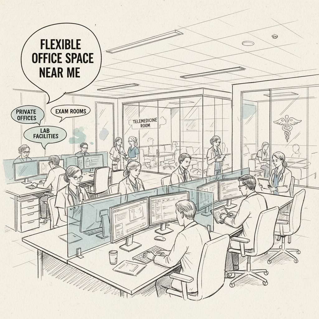 specialized flexible office space near me designed for healthcare and medical professionals