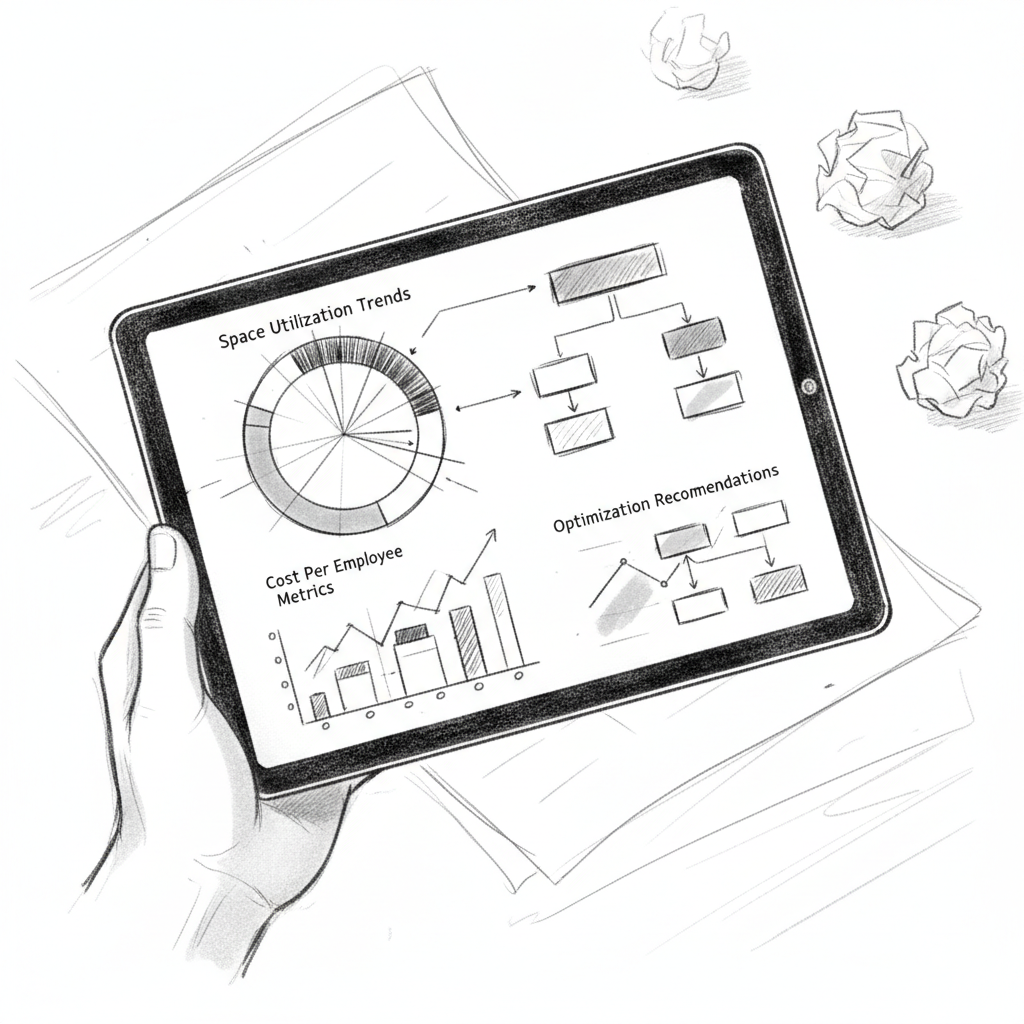 Real estate cost optimization dashboard showing analytics to help optimize real estate spend with data-driven insights