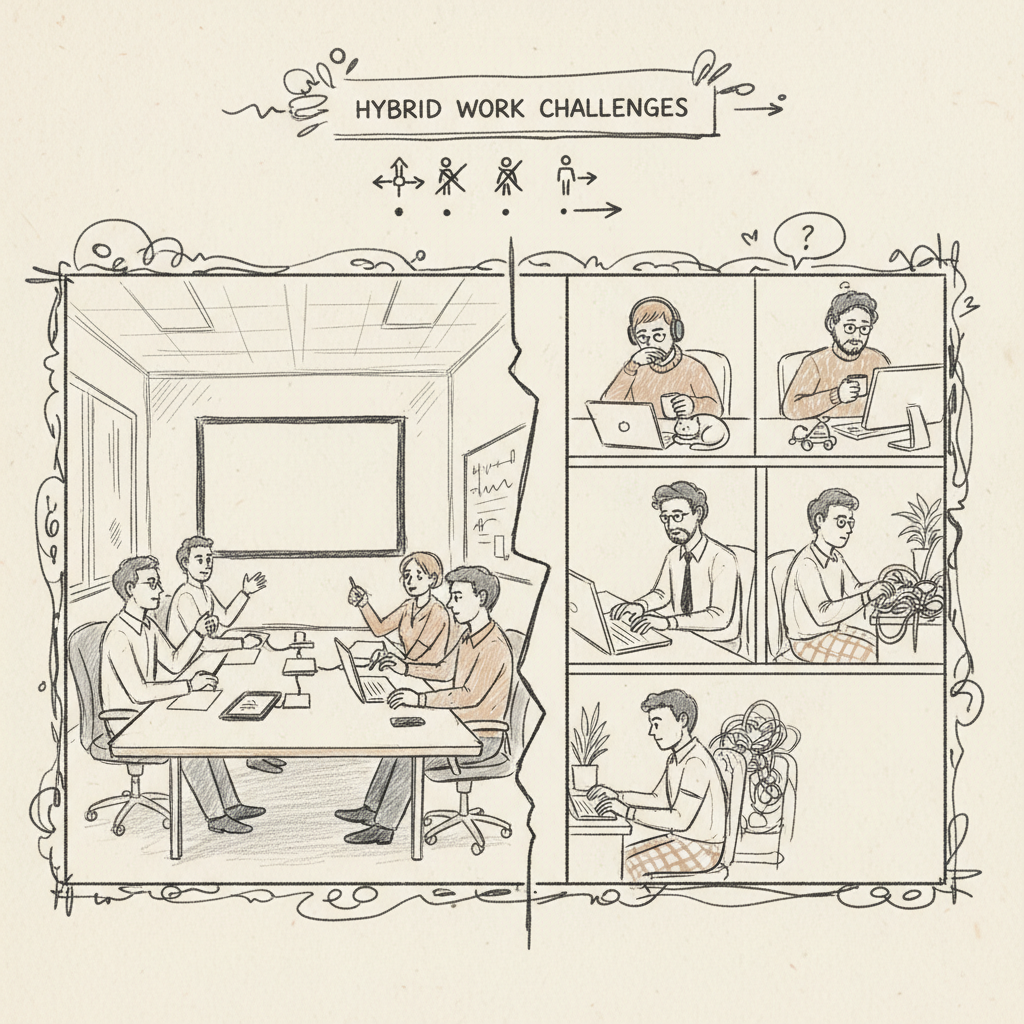 hybrid work challenges in virtual collaboration and communication
