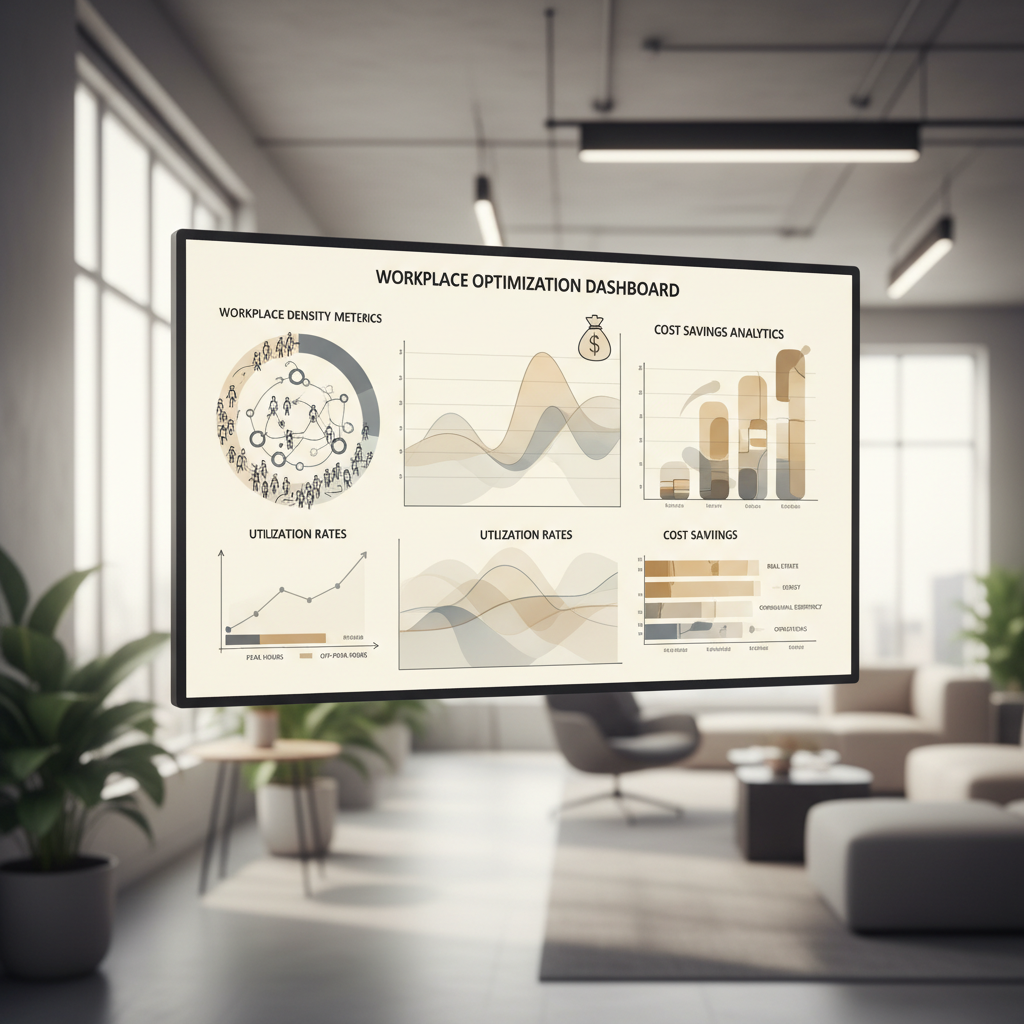 workplace density optimization analytics dashboard showing key metrics