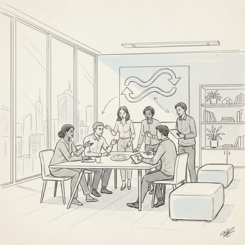 space as a service team collaboration in flexible on-demand office workspace environment