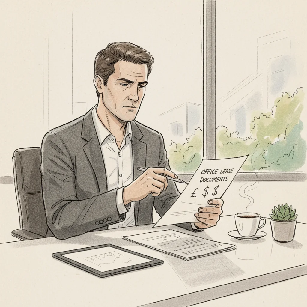 corporate real estate leader analyzing office space pricing and lease options