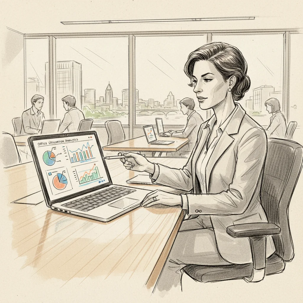 corporate real estate leader analyzing office space in boston utilization data