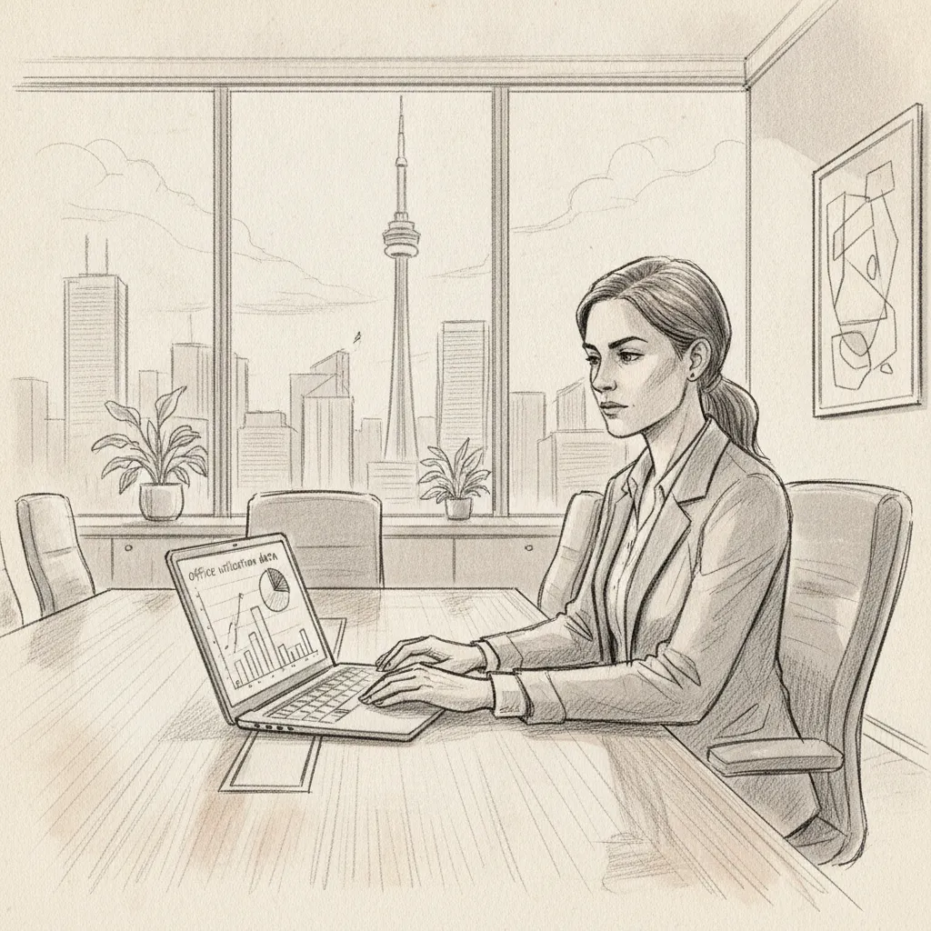corporate real estate leader analyzing office space in Toronto utilization data