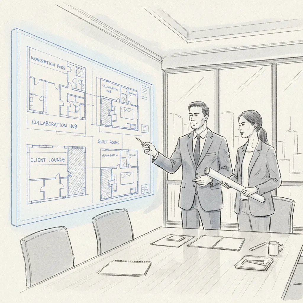 corporate real estate leader applying office space planning tips with floor plan technology