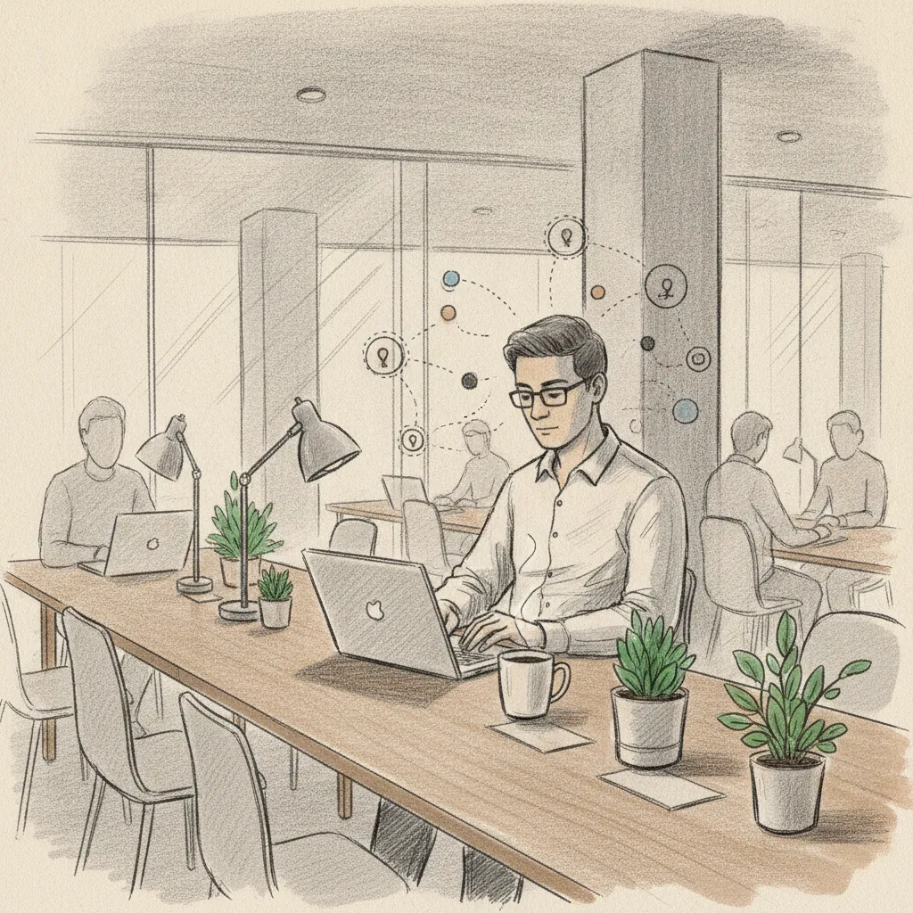 employee using on-demand workspace as part of how to manage multiple locations hybrid strategy