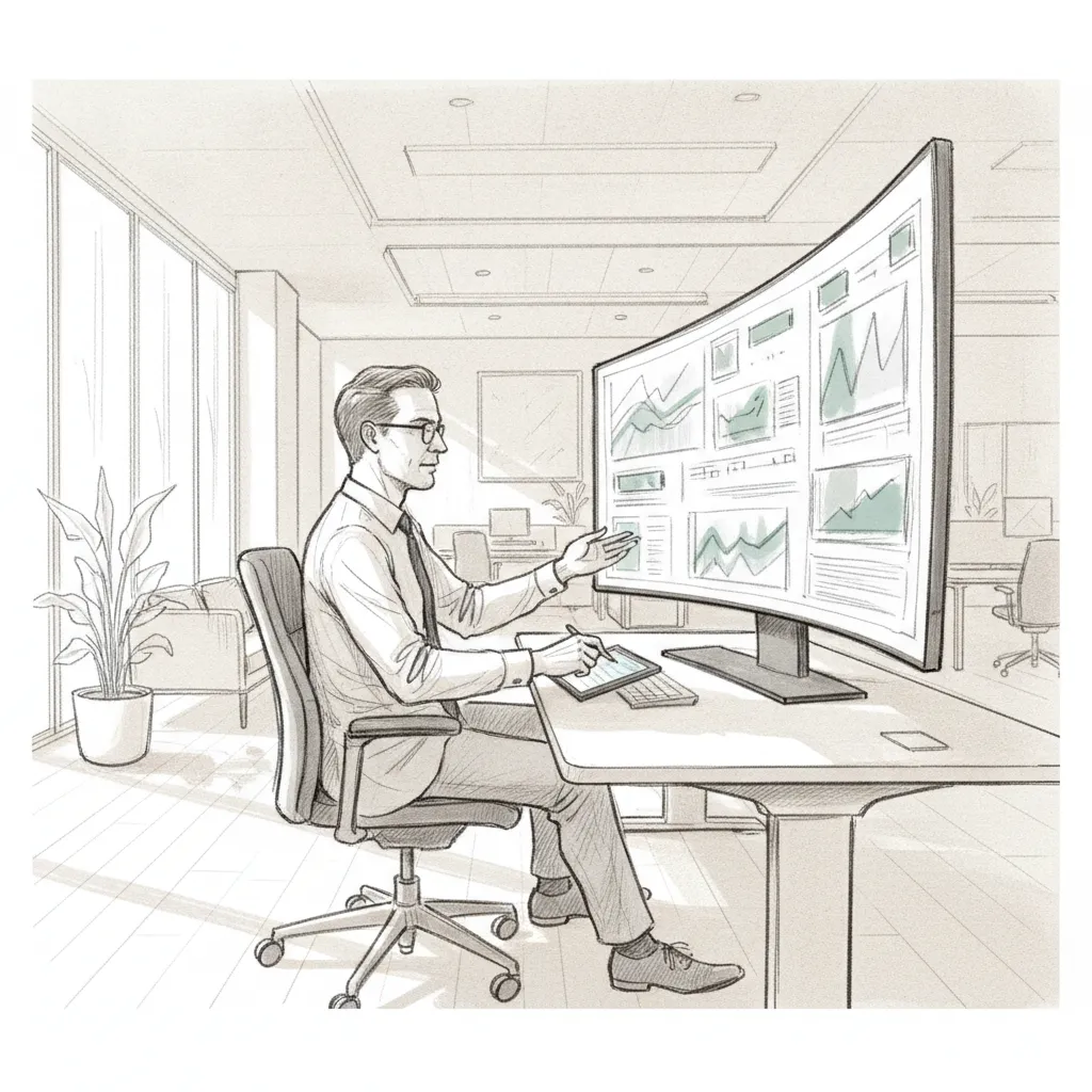 corporate real estate leader analyzing workplace management platform utilization data