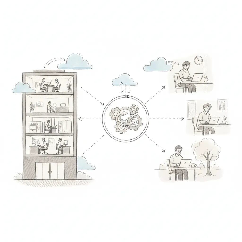 hybrid work management software example