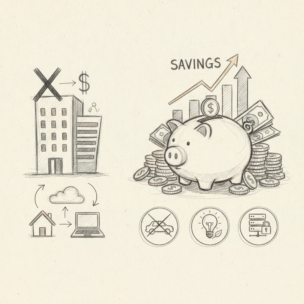 hybrid work cost savings example