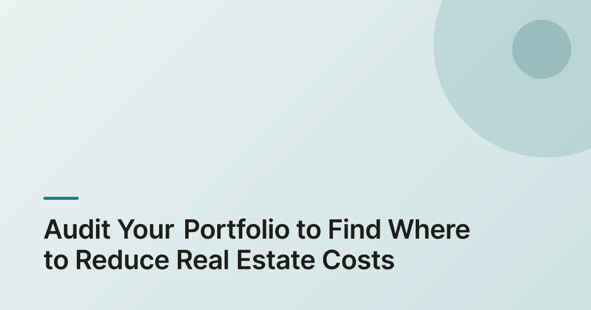 how to reduce real estate costs example
