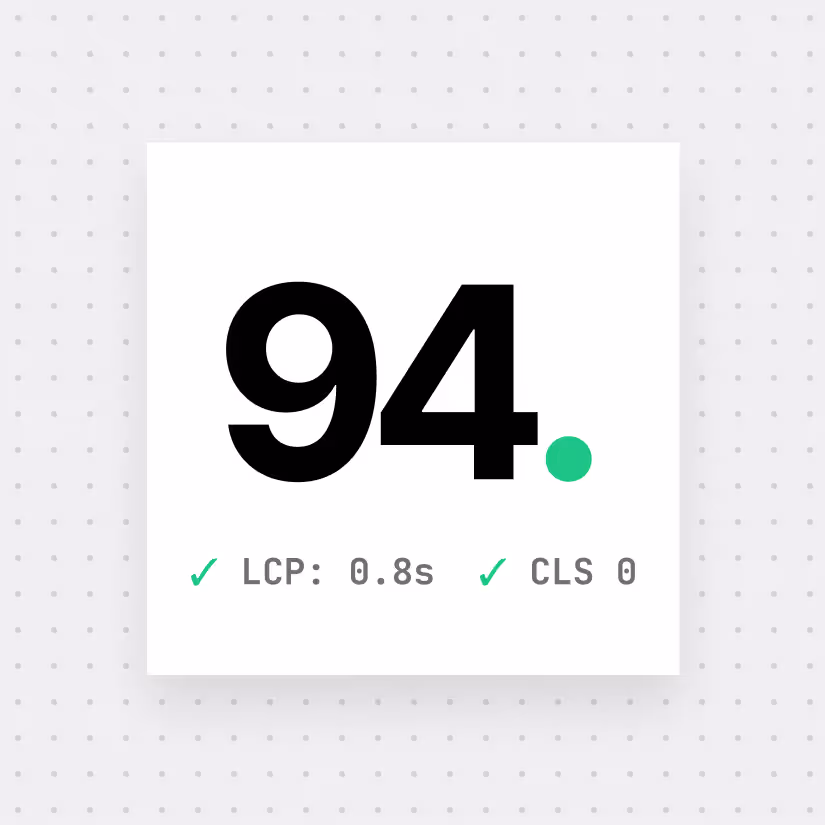 Image showing a Core Web Vitals score of 94.