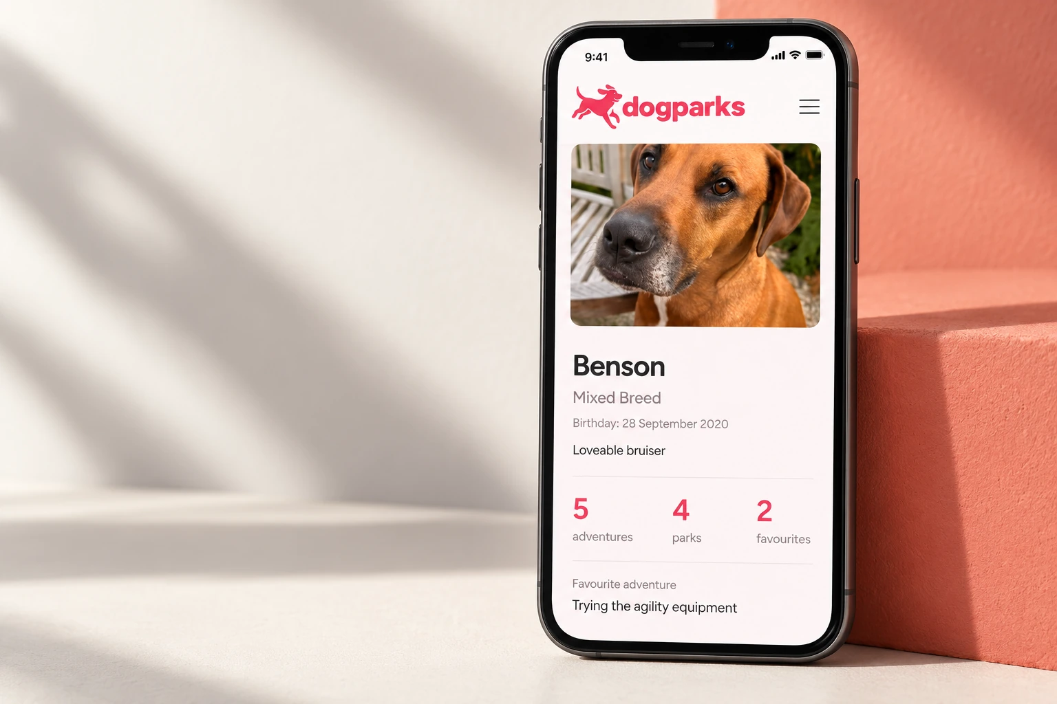 My Dogs brings a dog’s profile, favourite places and adventures into one personal space.