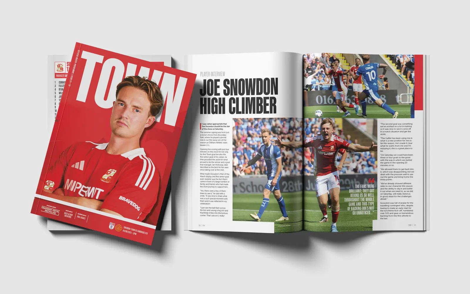 Swindon Town FC matchday programme design
