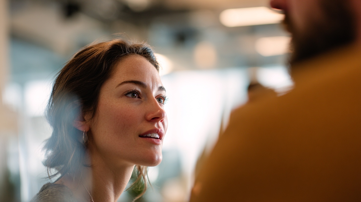 Professional discussing customer experience insights in a meeting