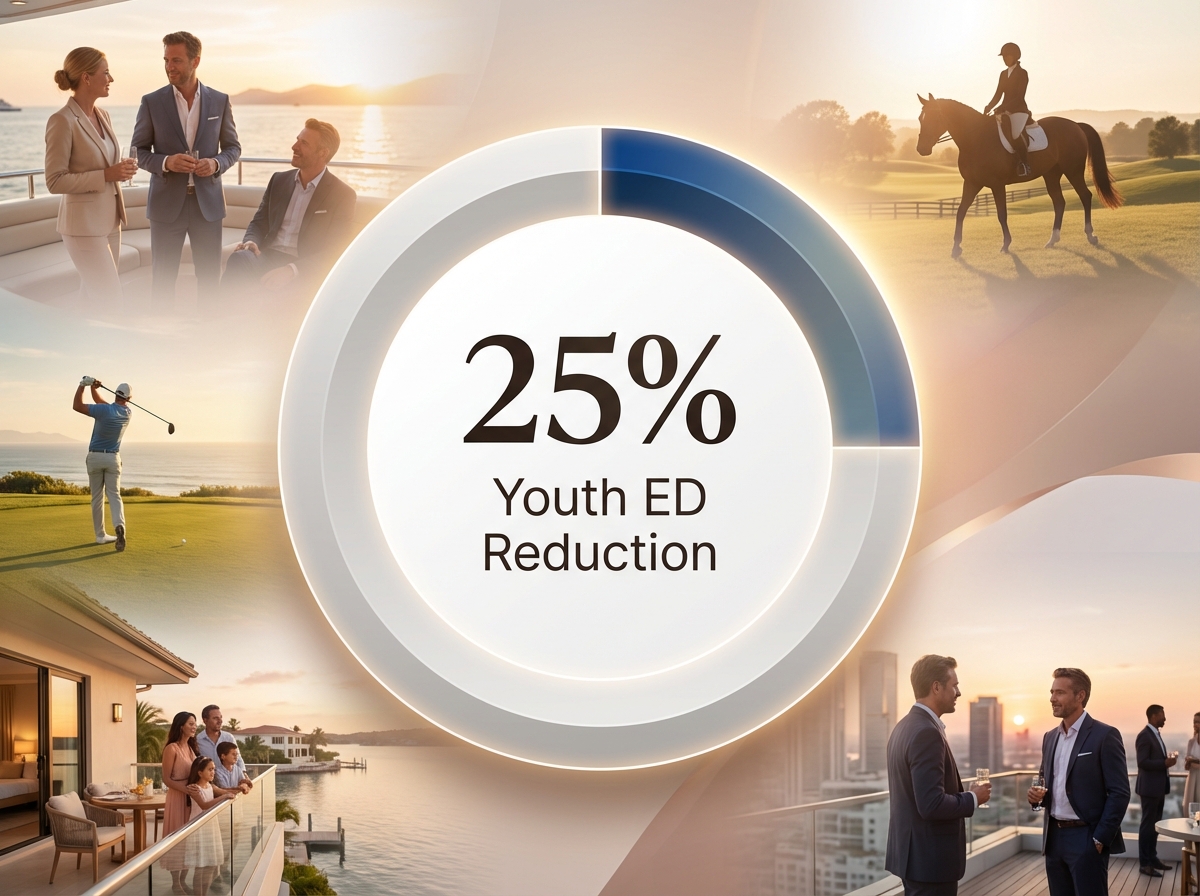 Infographic showing Reduction in Youth ED Visits with Mobile Crisis Model: 25%