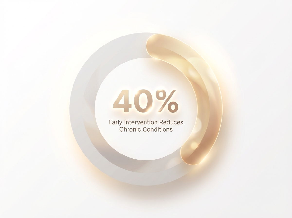 Infographic showing Reduction in Chronic Conditions from Early Intervention: 40%