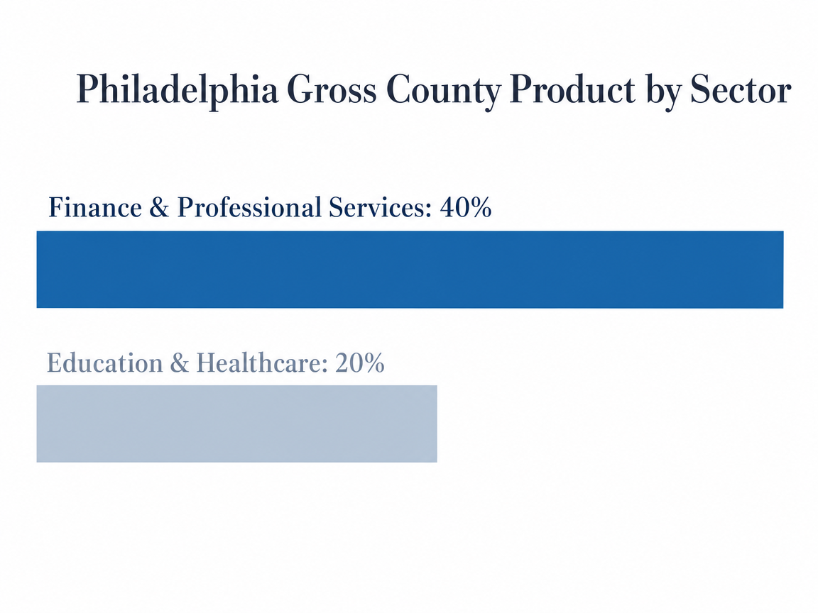 Chart showing Philadelphia Gross County Product by Sector