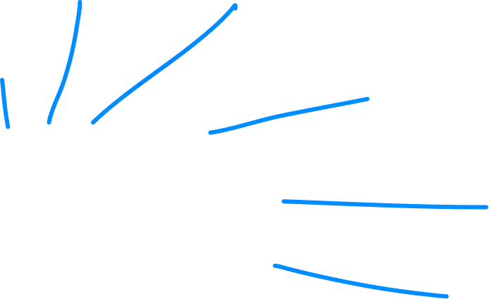 Black briefcase icon with five blue lines radiating outward above and to the right.