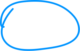 Simple blue outline of a speech bubble with two inner short curved lines on white background.