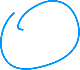 Incomplete blue circle drawn with a single continuous stroke on a white background.