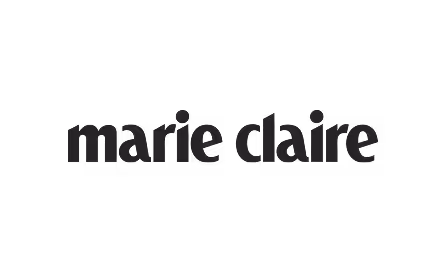 marie claire brand name in black lowercase serif font on light gray background.