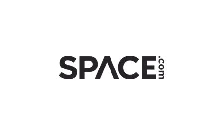 SPACE.com logo in black text on a light gray background.