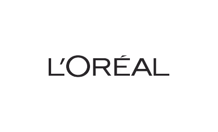 L'Oréal brand logo in black text on a light background.