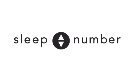 Sleep Number brand logo with the company name and oval symbol representing the brand.