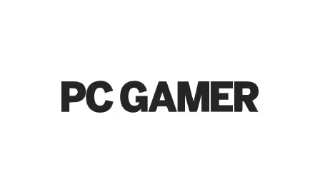 PC GAMER text logo in bold black uppercase letters on a white background.