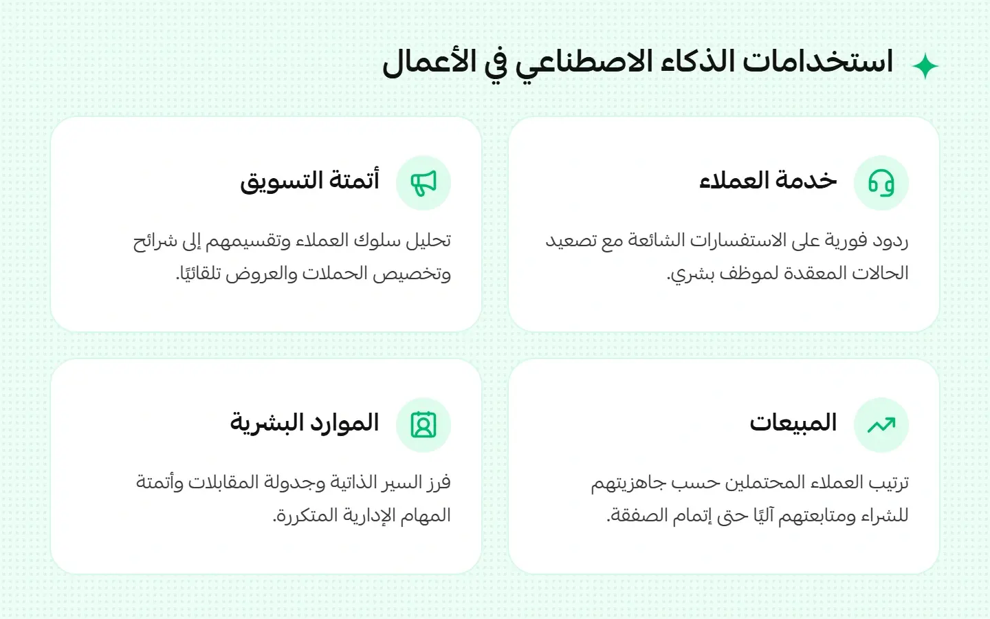 استخدامات الذكاء الاصطناعي في الأعمال