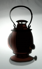 A screenshot of the show Over the Garden Wall, showing a lantern from the back