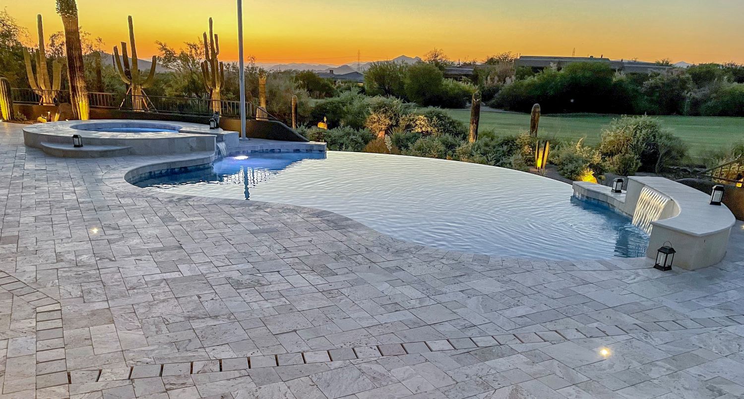 Alternate view of negative edge pool overlooking North Scottsdale golf course