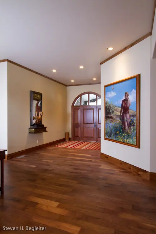 [background image] image of a home with seasonal decor (for a cleaning service)