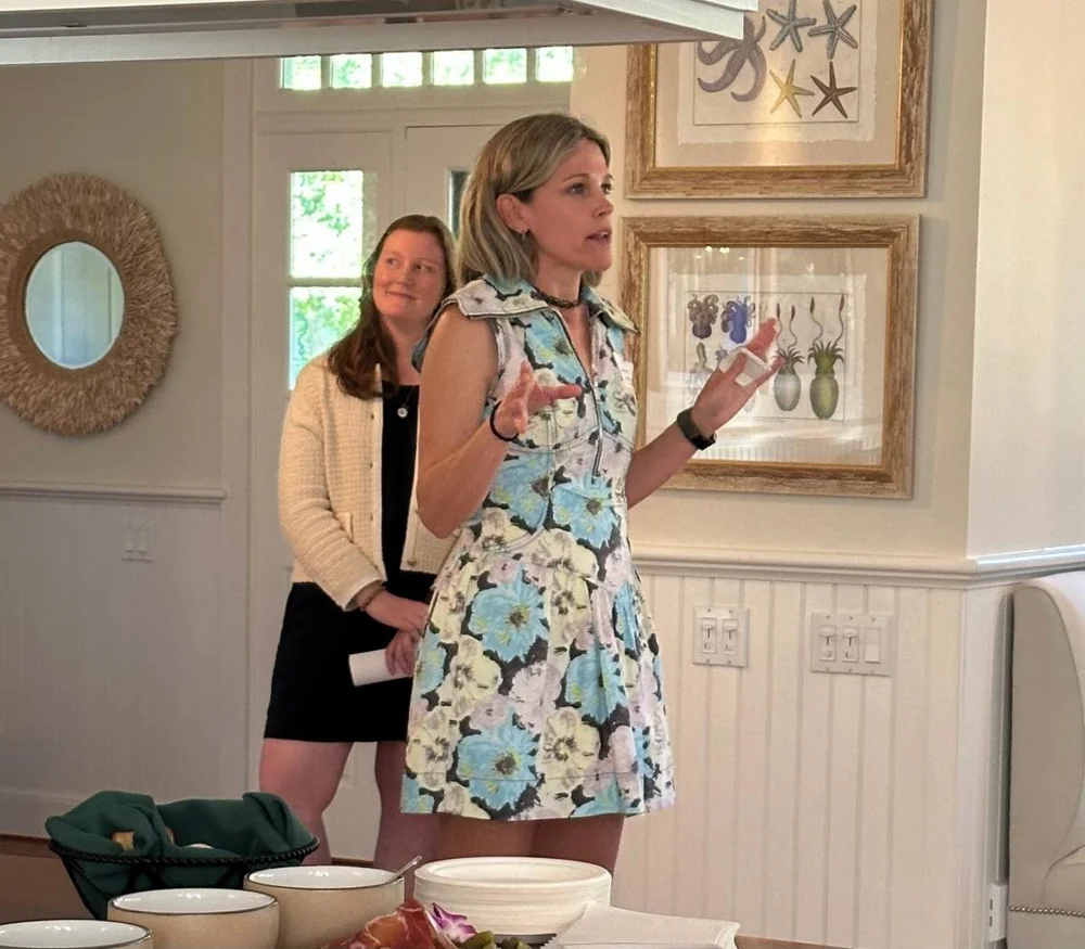 Liane Hulka speaking at Marthas Vineyard event